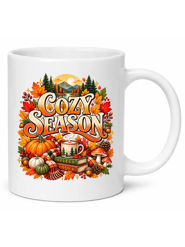 Biały kubek na jesień - Cozy Season