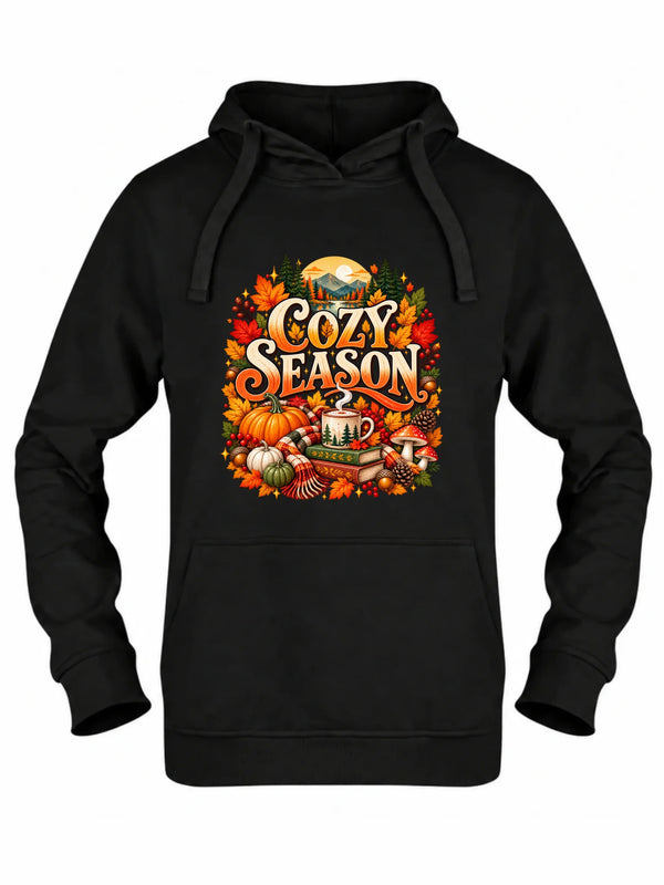 Czarna bluza damska z kapturem na jesień - Cozy Season