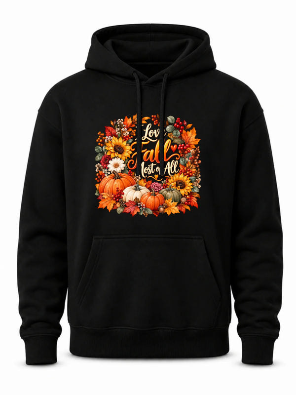 Czarna bluza męska z kapturem na jesień - I Love Fall Most of All