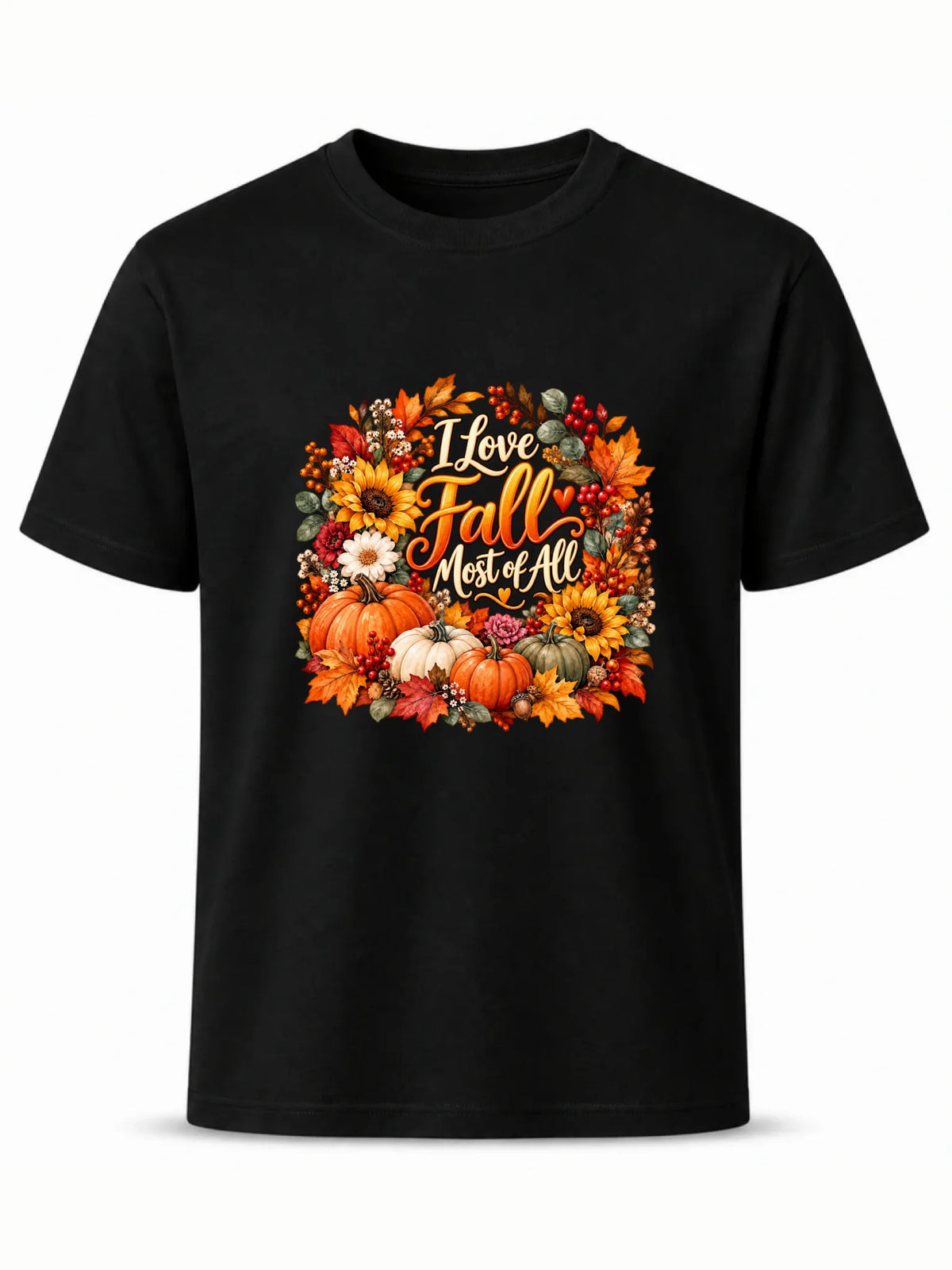 Czarna koszulka na pierwszy dzień jesieni - I Love Fall Most of All