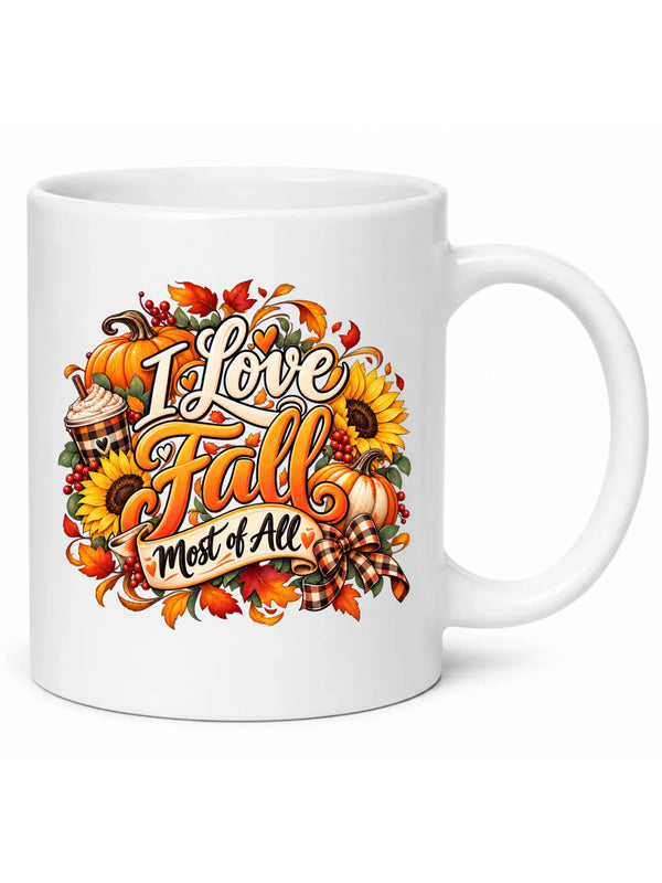Biały kubek na jesień - I Love Fall Most of All II