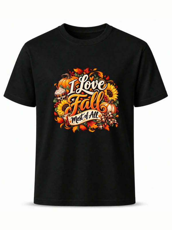 Czarna koszulka na pierwszy dzień jesieni - I Love Fall Most of All II