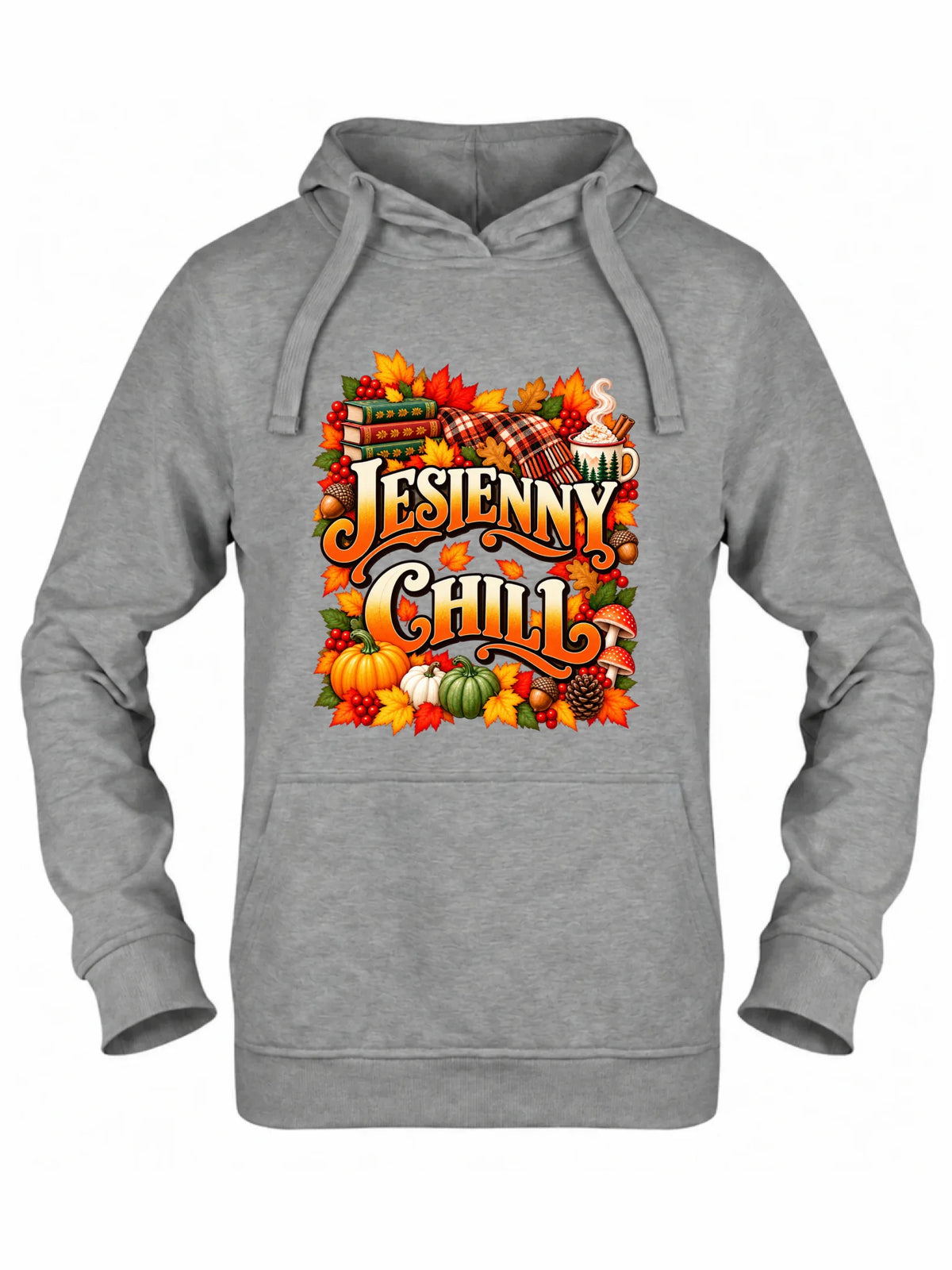 Szara bluza damska z kapturem na jesień - Jesienny Chill