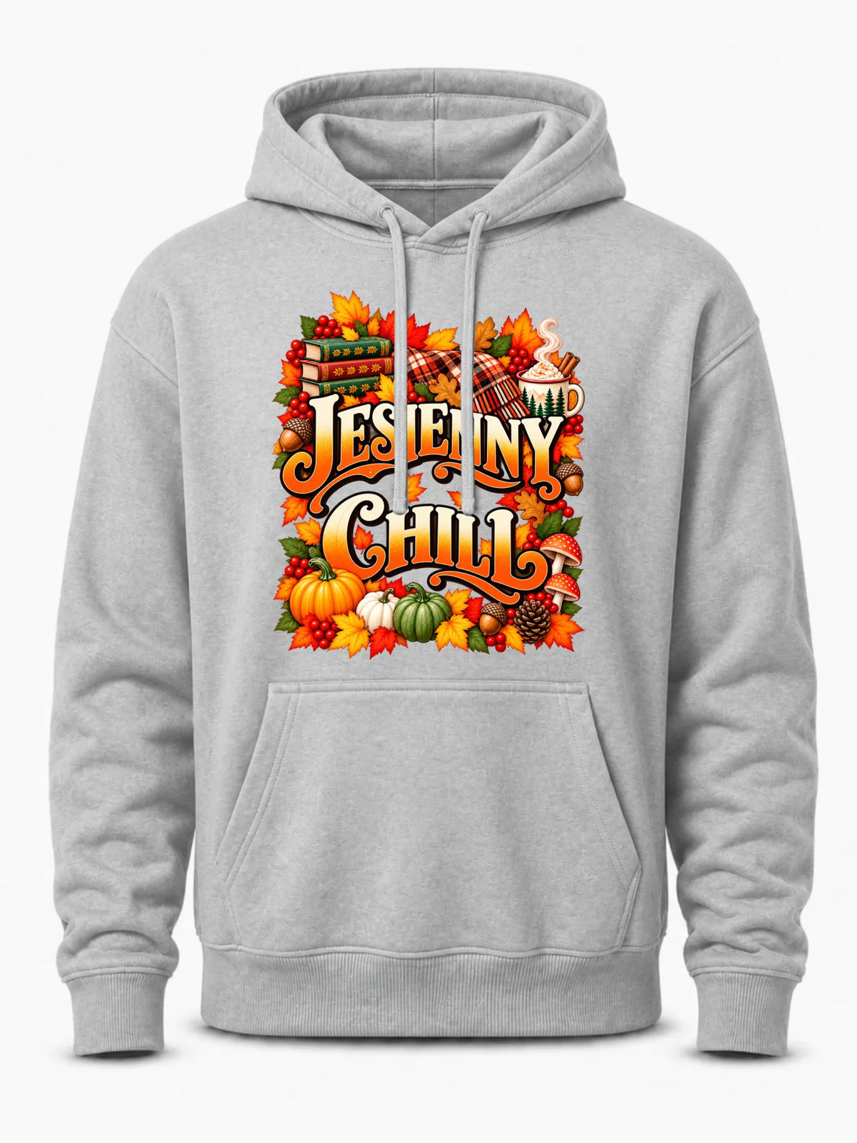 Szara bluza męska z kapturem na jesień - Jesienny Chill