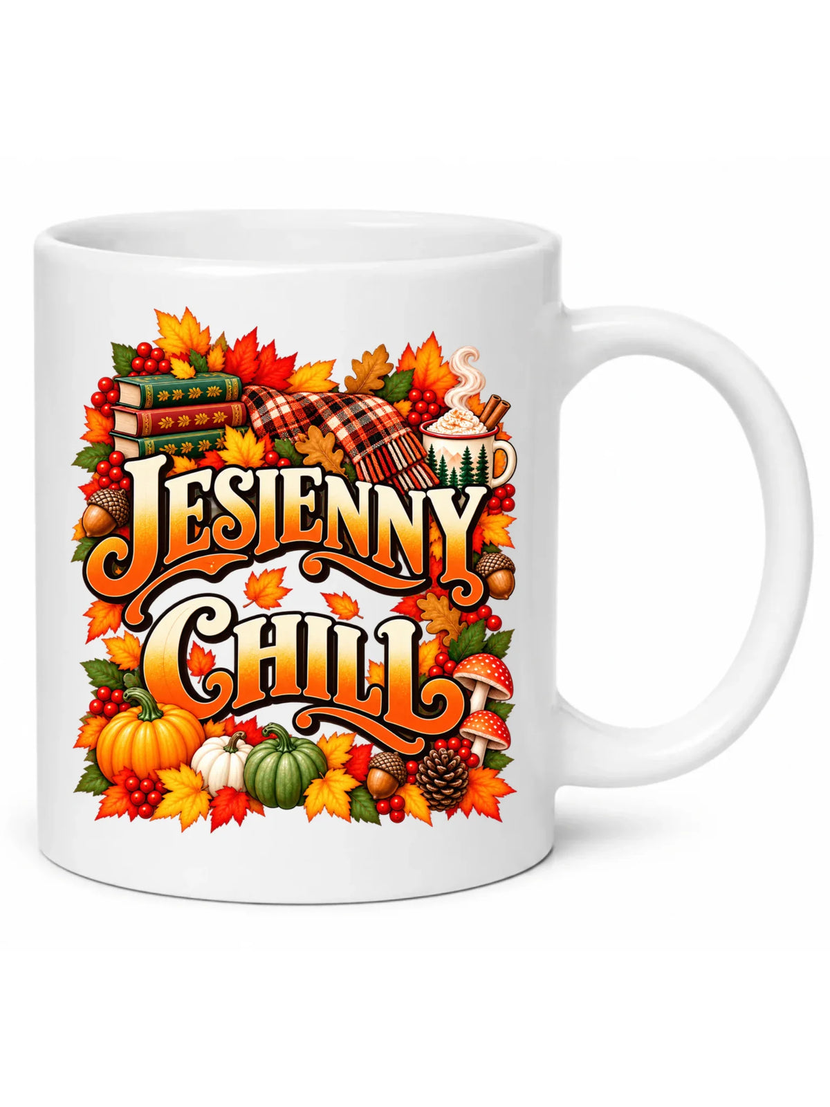 Biały kubek na pierwszy dzień jesieni - Jesienny Chill