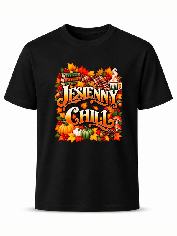 Czarna koszulka na pierwszy dzień jesieni - Jesienny Chill