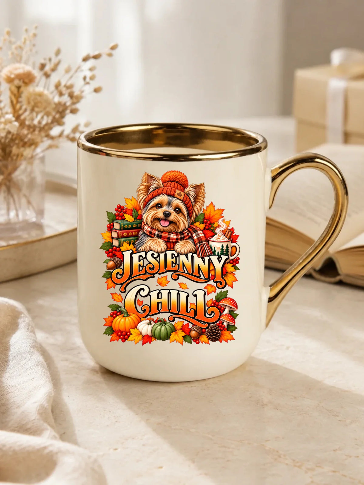 Kubek elegant - Jesienny Chill z Yorkiem