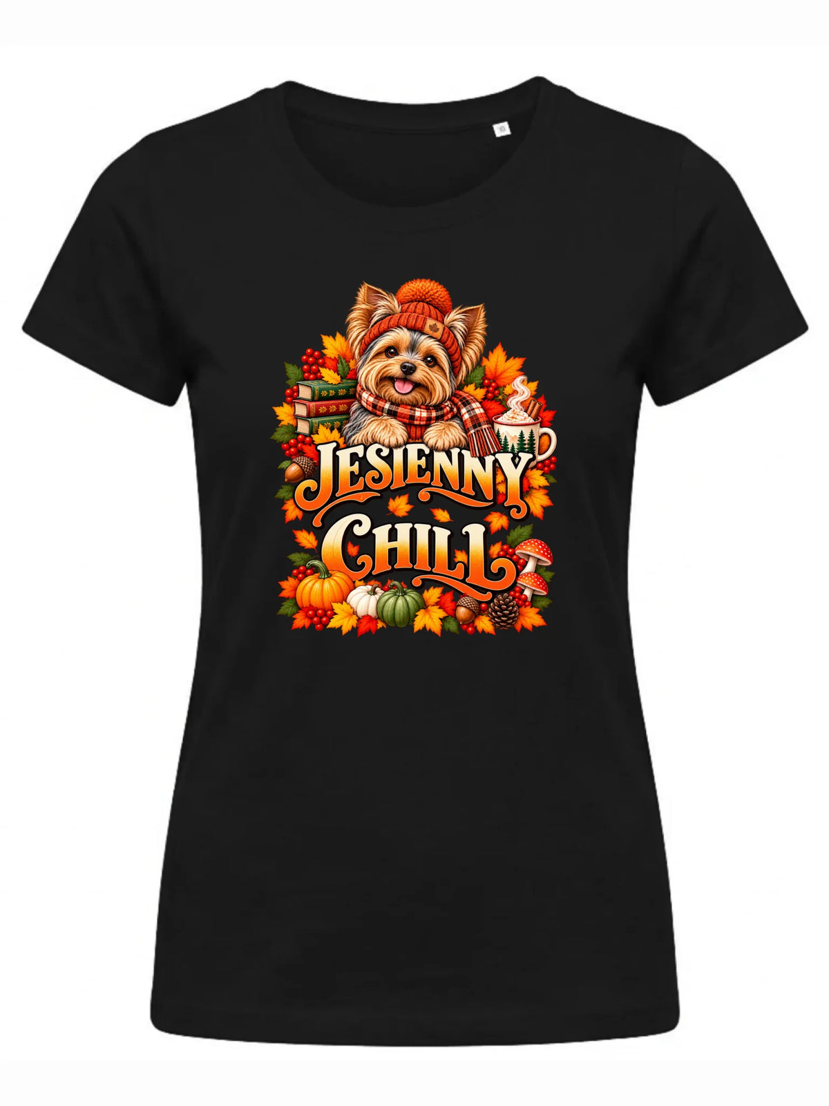 Koszulka damska - Jesienny Chill z Yorkiem