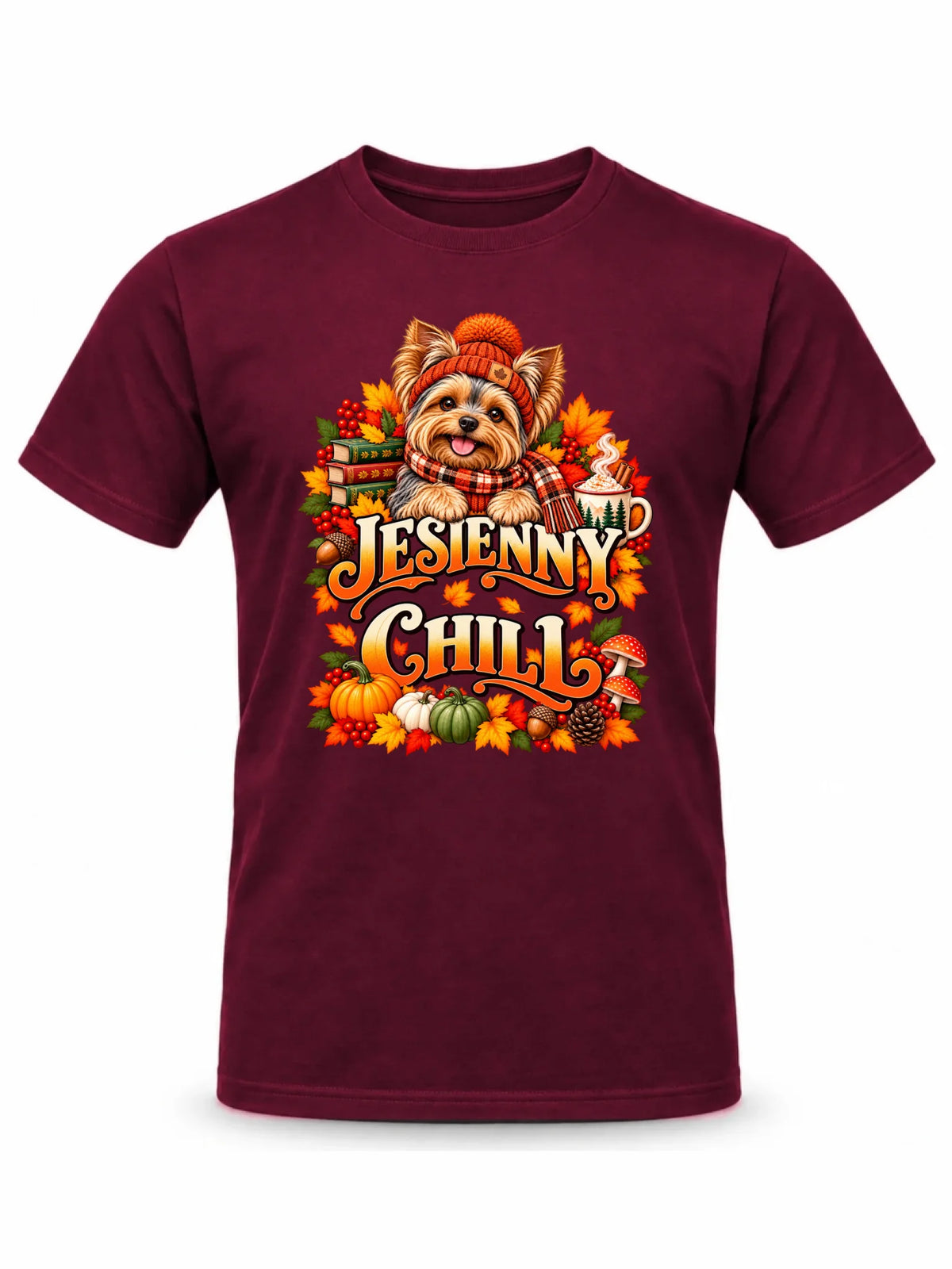 Koszulka męska - Jesienny Chill z Yorkiem