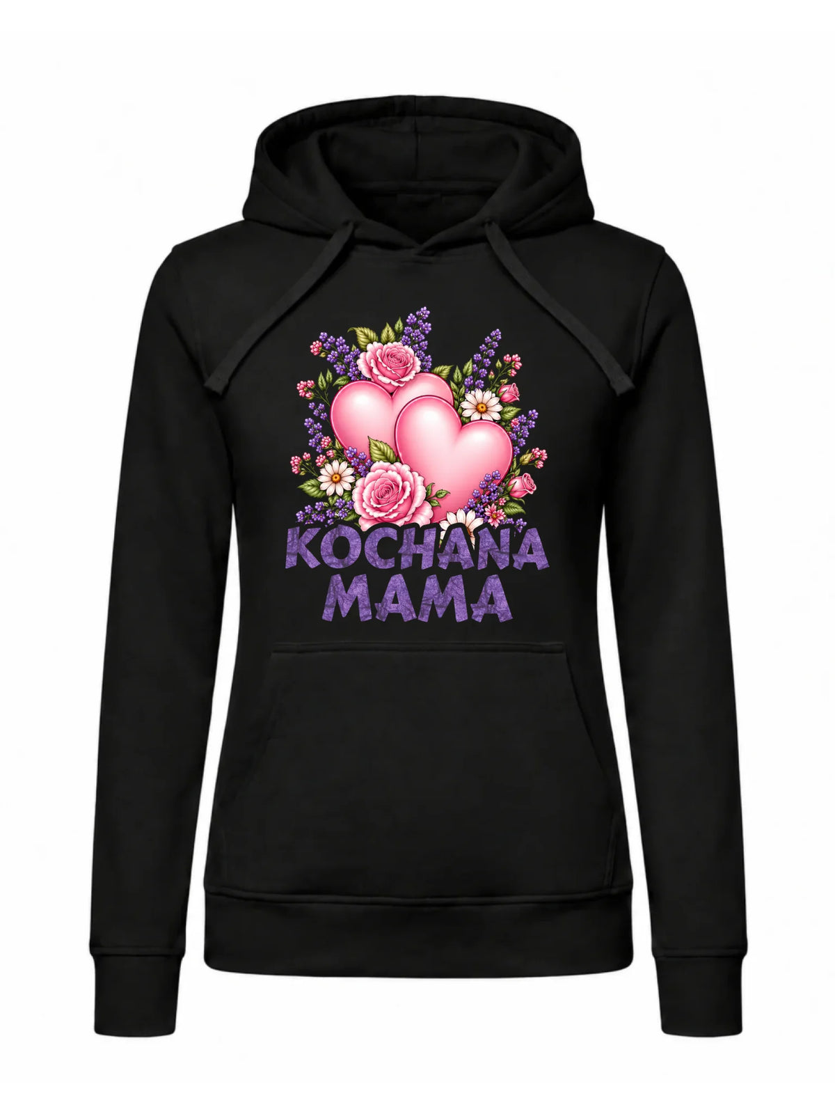 Bluza z kapturem dla mamy - Kochana Mama bukiet z sercem DM46