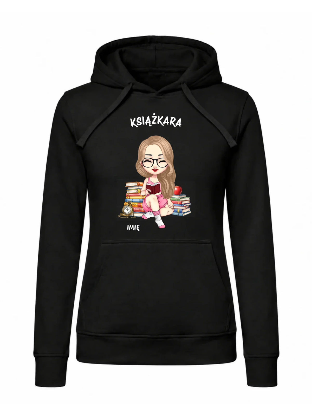 Bluza damska z kapturem - Książkara - Prezent dla miłośniczki czytania książek - personalizowana DZ04