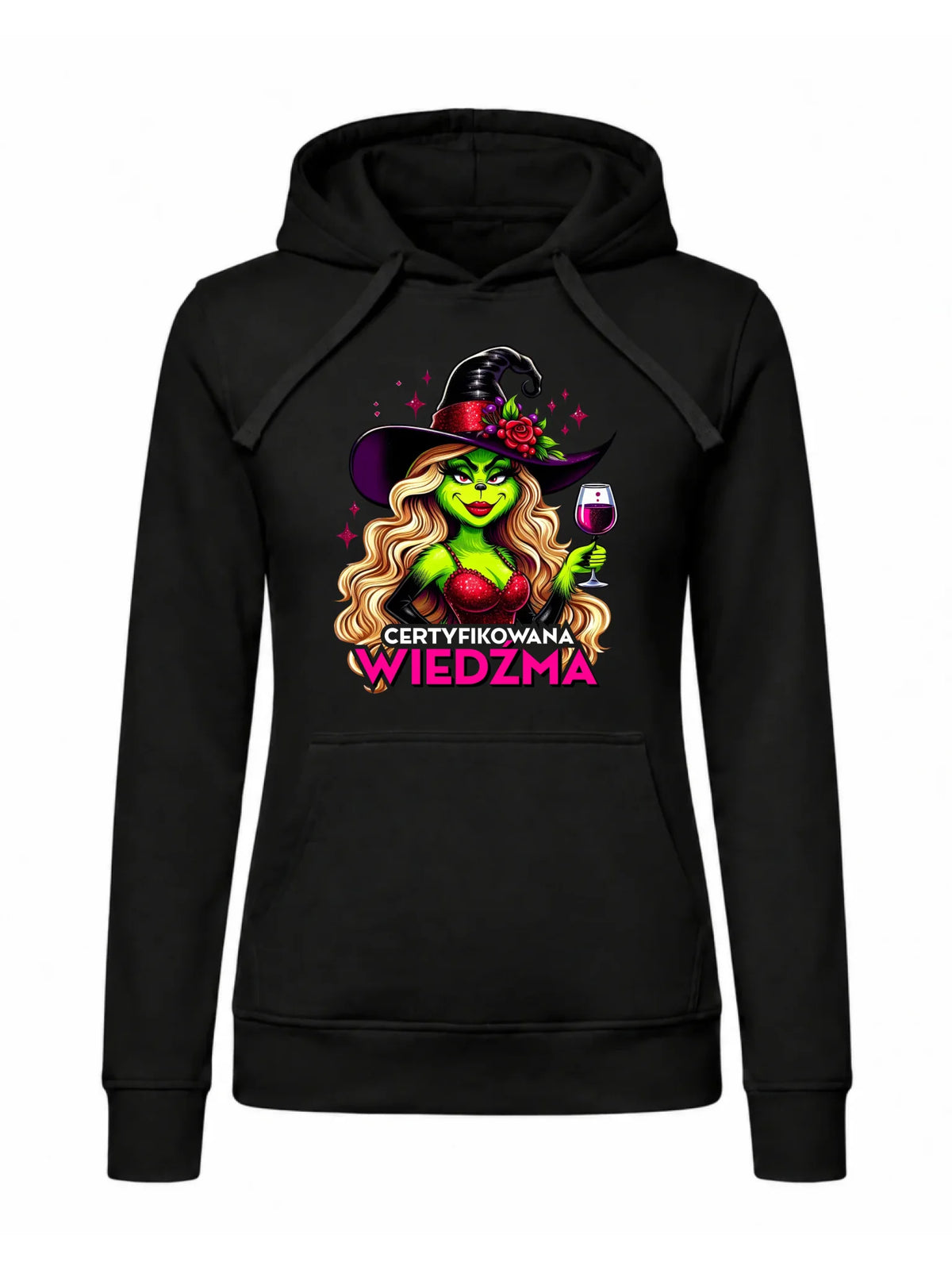 Bluza damska z kapturem - Certyfikowana wiedźma - śmieszna HL13