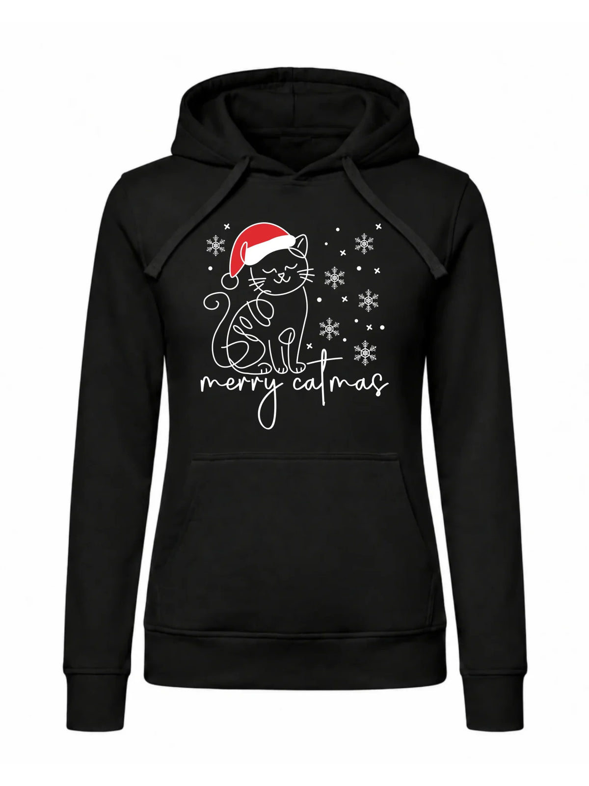 Bluza damska z kapturem świąteczna - prezent dla kociary - Merry catmas BN151