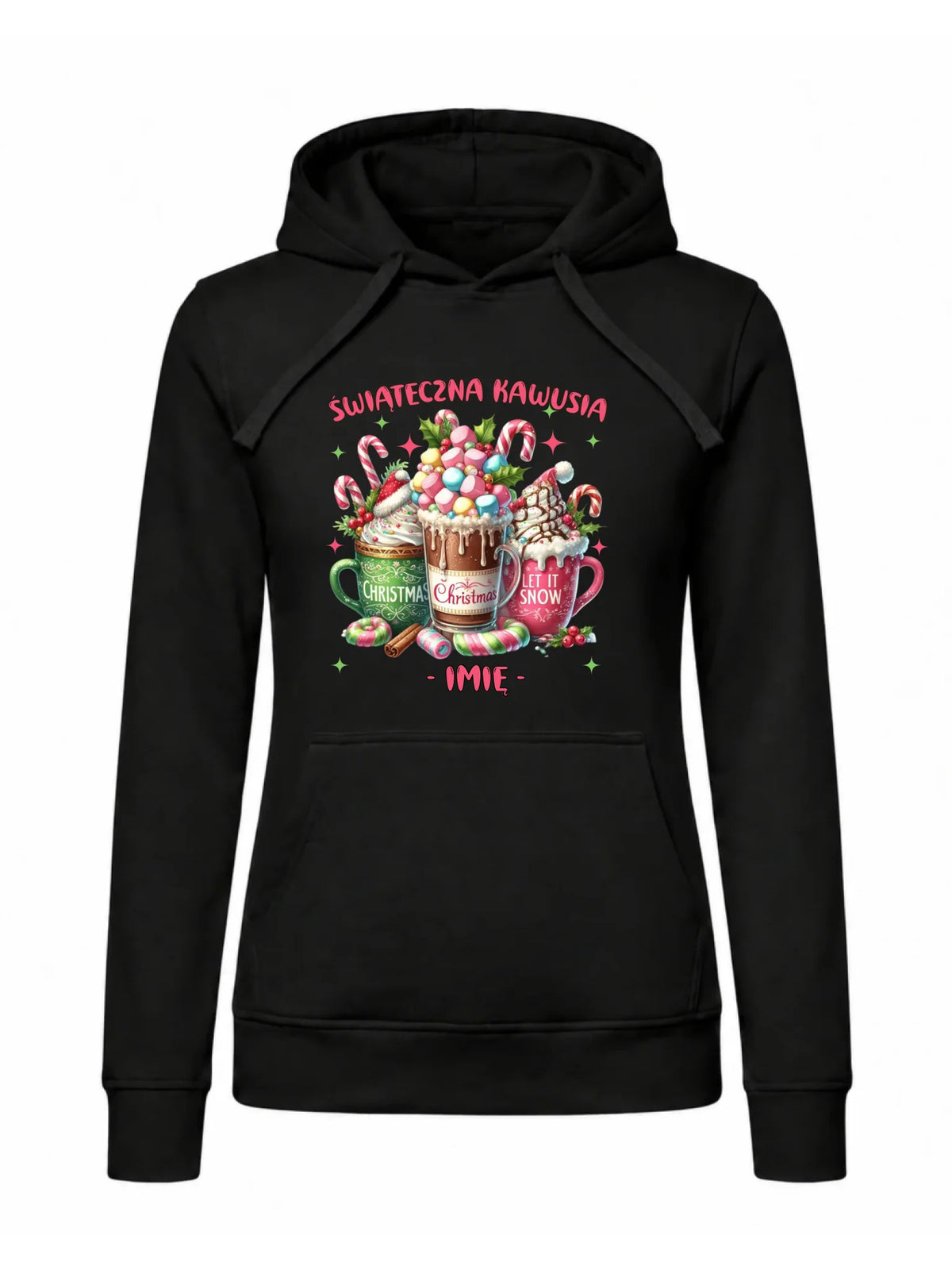 Bluza damska z kapturem świąteczna - Świąteczna kawusia - personalizowana BN29