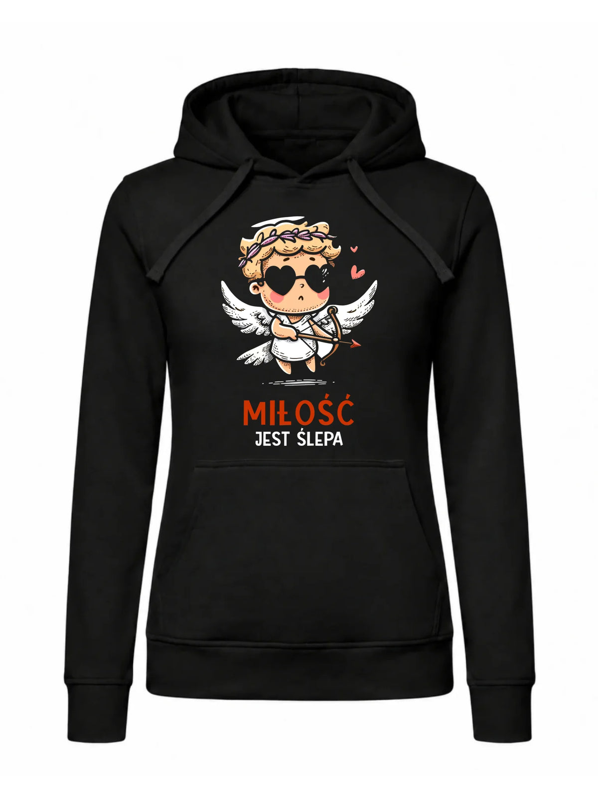 Bluza damska z kapturem - Miłość jest ślepa W48