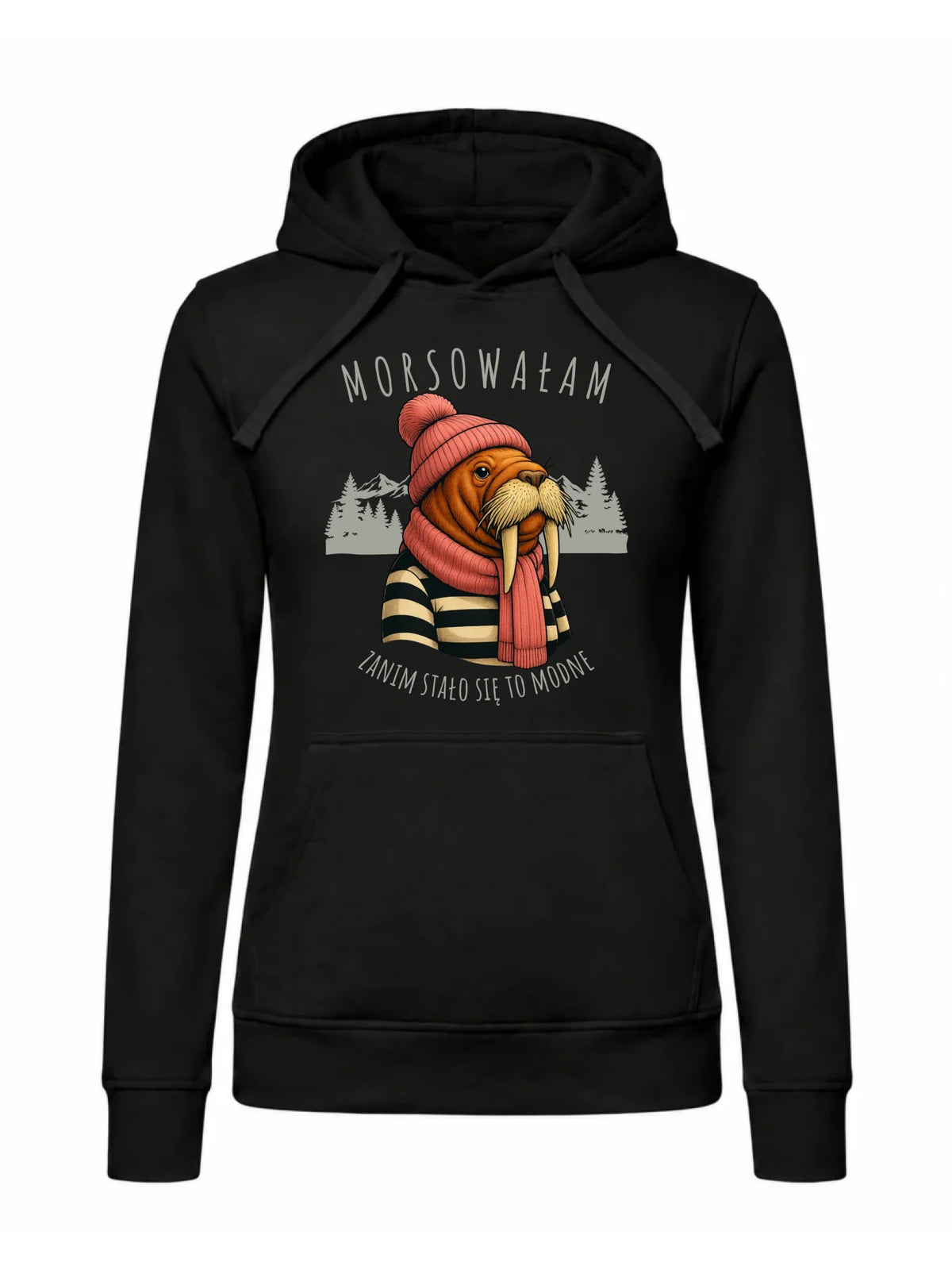 Bluza damska z kapturem - prezent dla morsa - Morsowałam zanim stało się to modne - Mors HM21