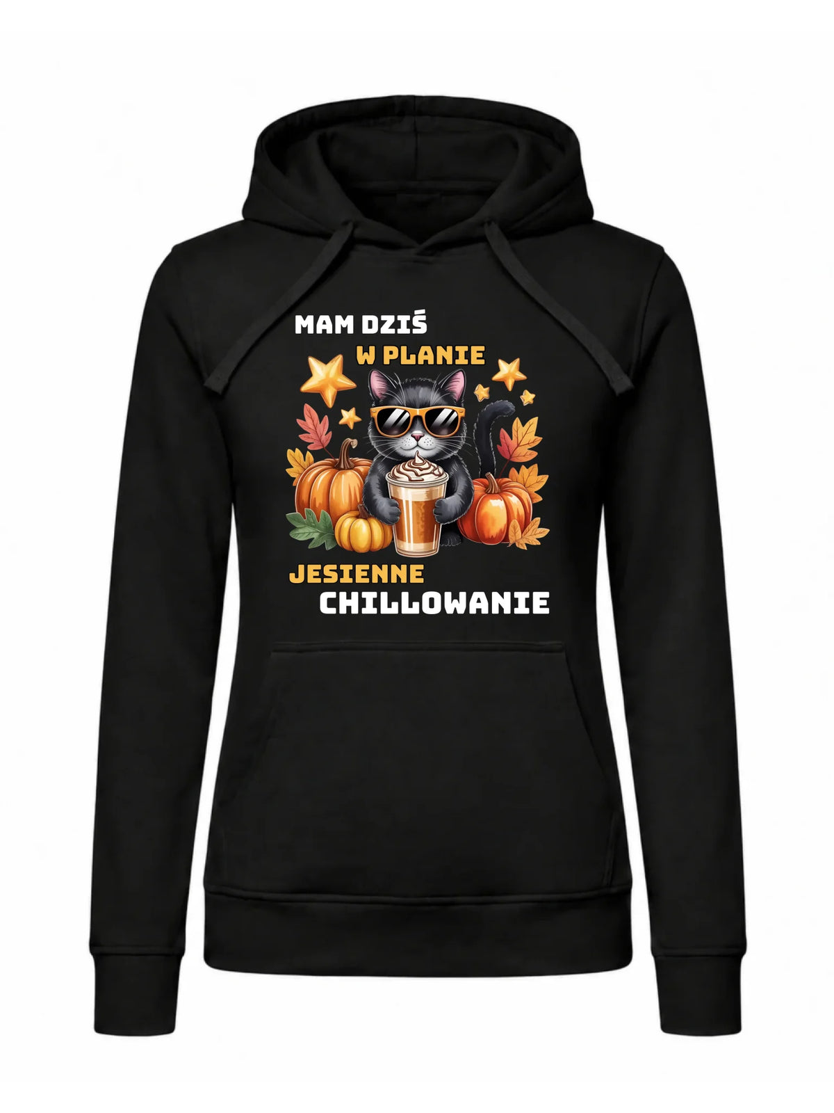 Bluza damska z kapturem jesienna - Mam dziś w planie jesienne chillowanie JS34
