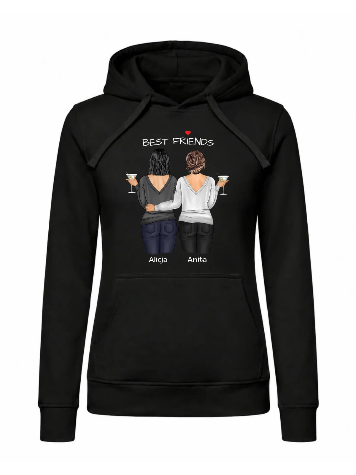 Bluza damska z kapturem - prezent dla przyjaciółki - Best Friends - personalizowane postacie 2-4 osoby PR03
