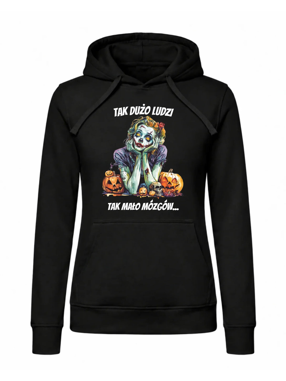 Bluza damska z kapturem na Halloween - Zombie - Tak mało mózgów HL31