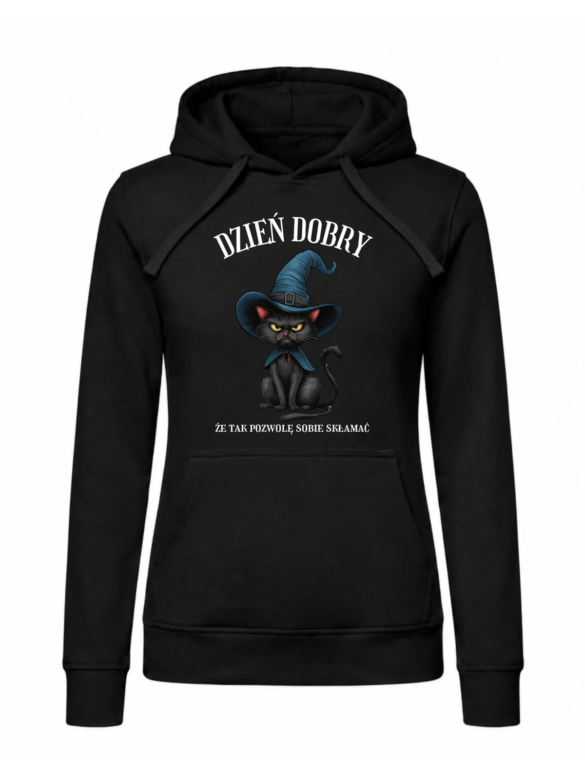 Bluza damska z kapturem halloweenowa - Dzień dobry, że tak pozwolę sobie skłamać HL27