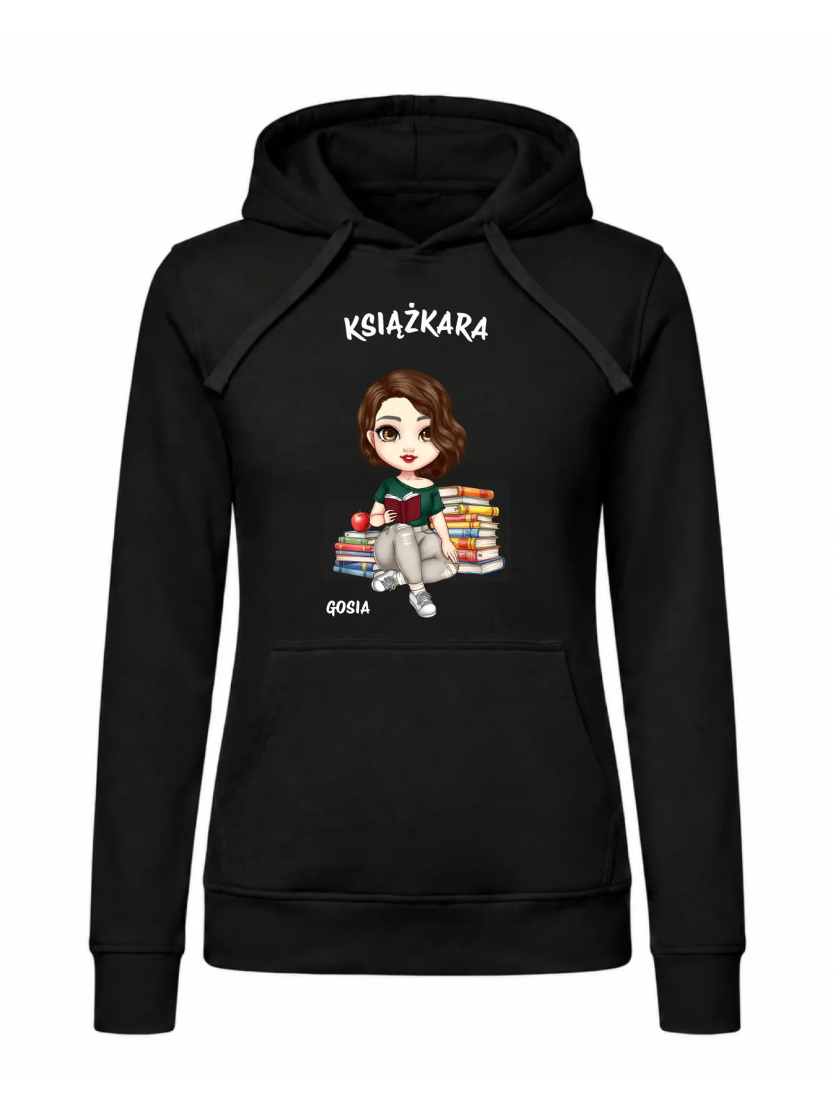 Bluza damska z kapturem - Książkara - Prezent dla miłośniczki czytania książek - personalizowana DZ03