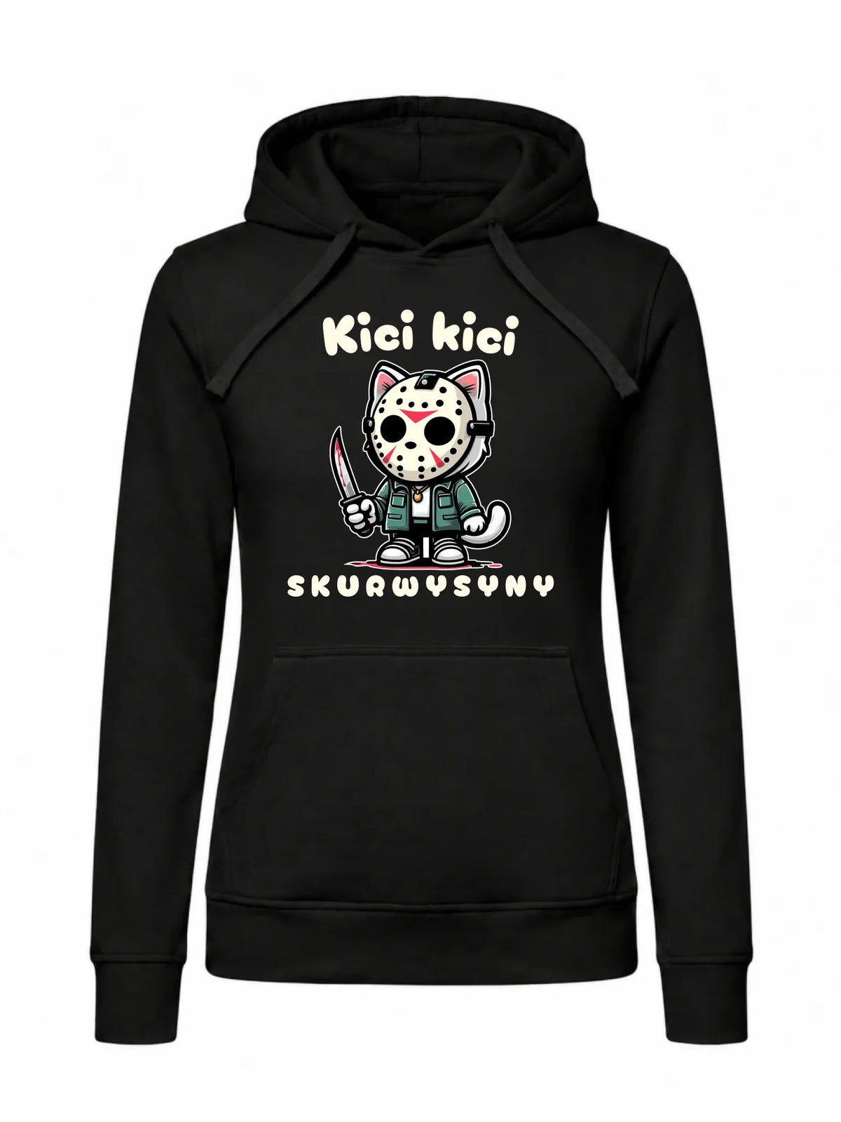 Bluza damska z kapturem na Halloween - Kici kici sk*rwysyny - bez cenzury HL28
