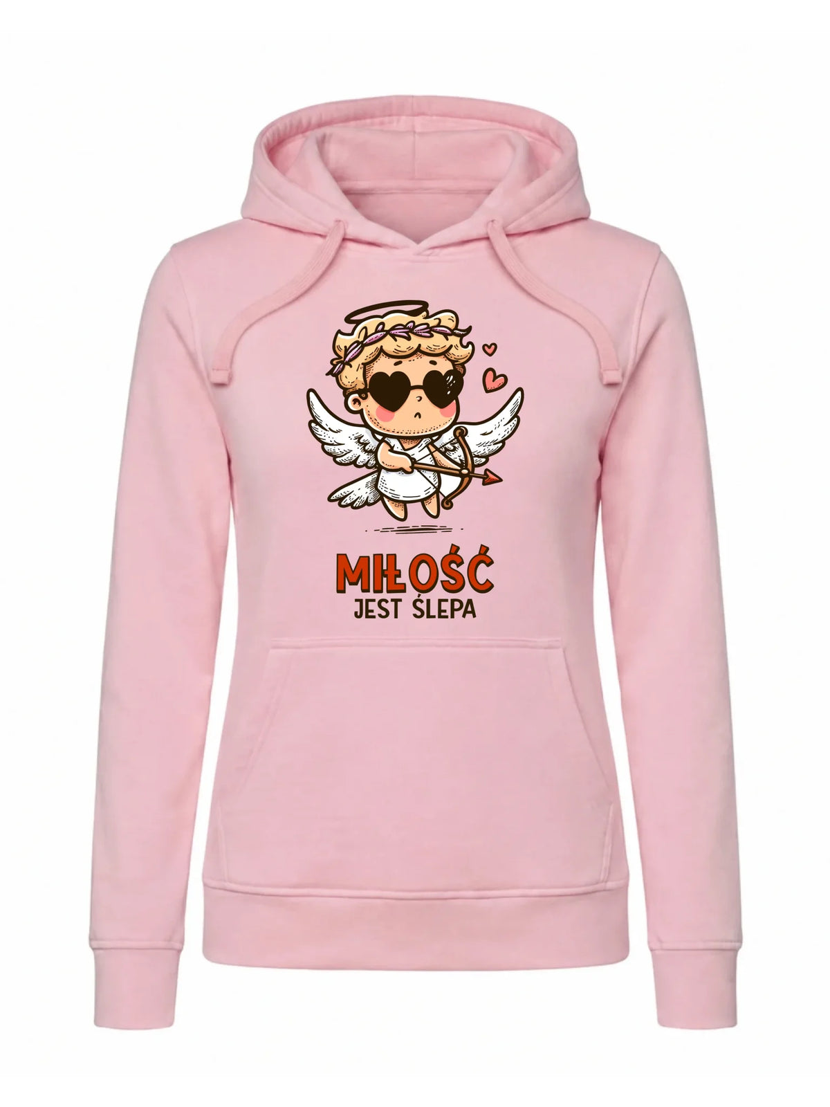 Bluza damska z kapturem - Miłość jest ślepa W48
