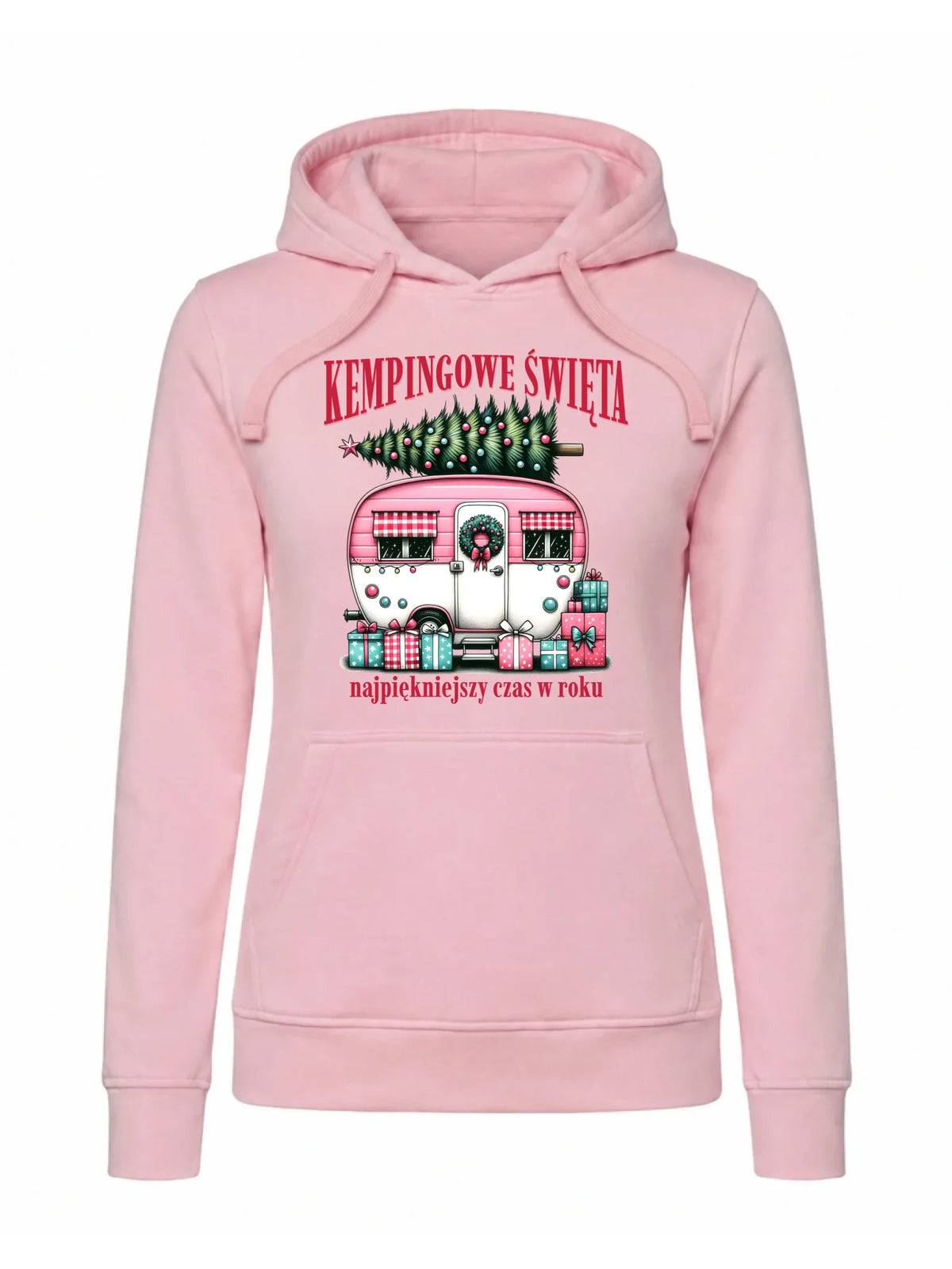 Bluza damska z kapturem świąteczna - Kamper Kempingowe Święta BN40