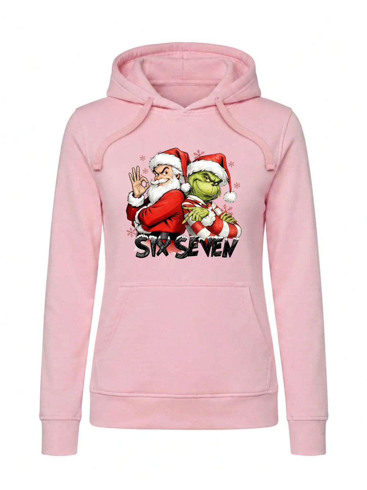Bluza damska z kapturem świąteczna - Mikołaj i Grinch six seven 67 BN148