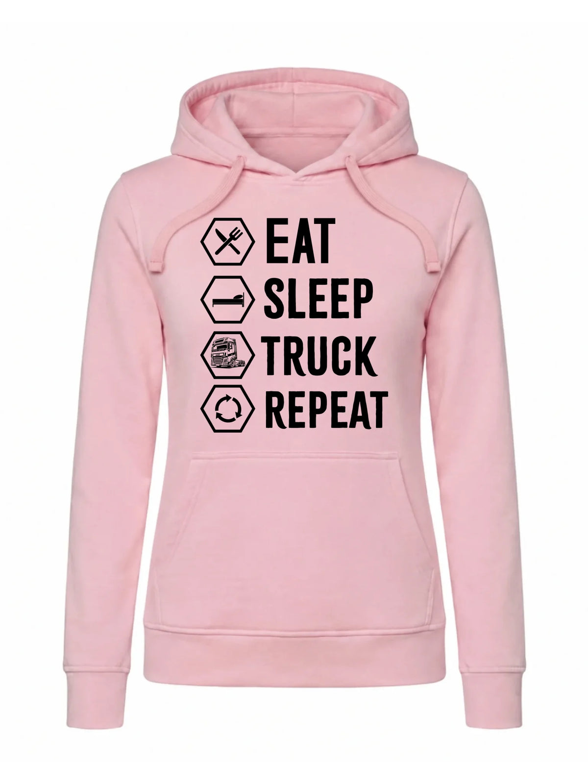 Bluza damska z kapturem dla kierowcy ciężarówki - Eat Sleep Truck Repeat ZKT05