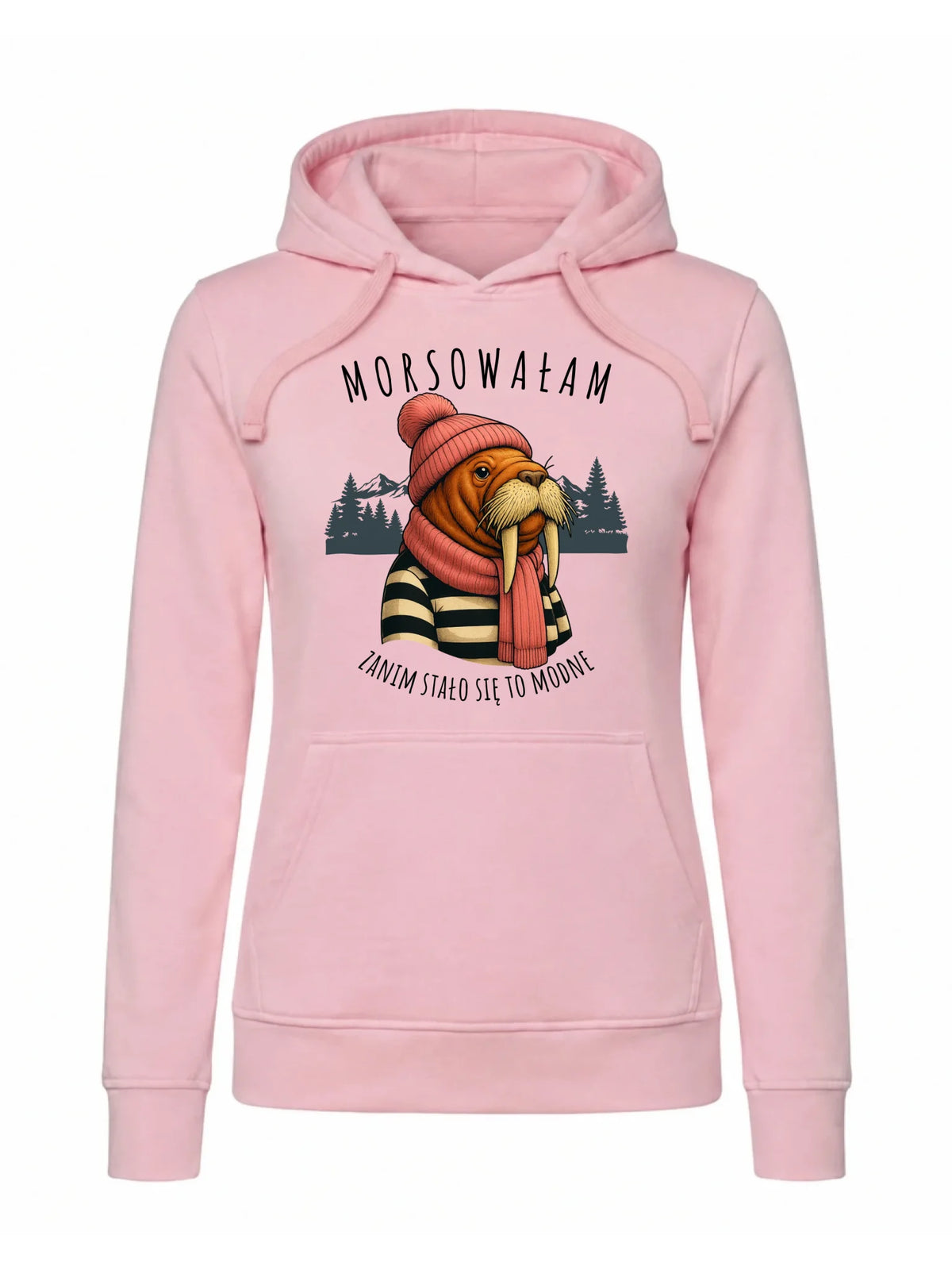 Bluza damska z kapturem - prezent dla morsa - Morsowałam zanim stało się to modne - Mors HM21