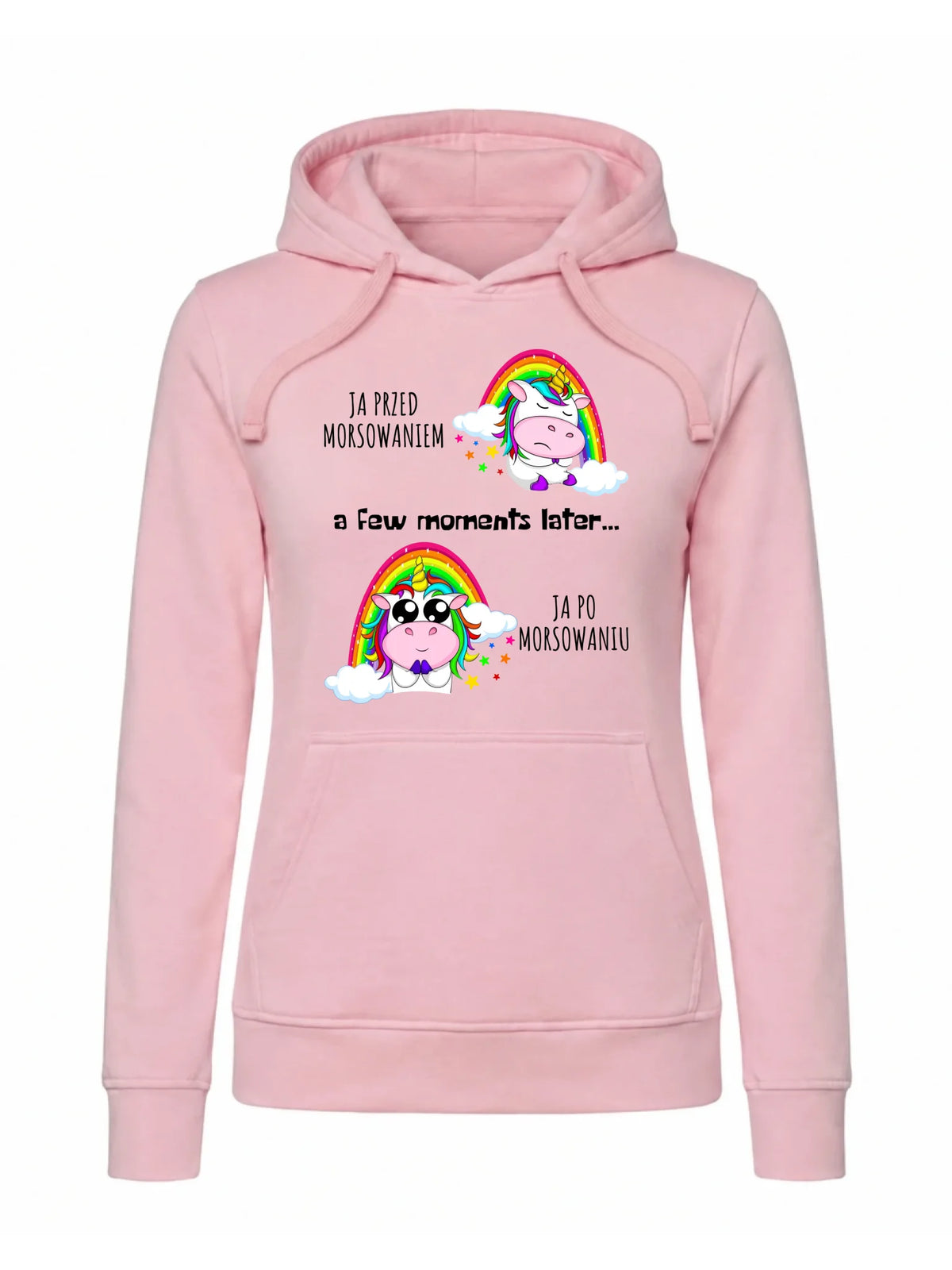 Bluza damska z kapturem - prezent dla morsa - Jednorożec - Ja po morsowaniu HM11