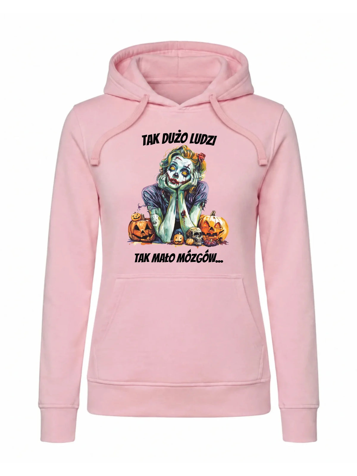 Bluza damska z kapturem na Halloween - Zombie - Tak mało mózgów HL31