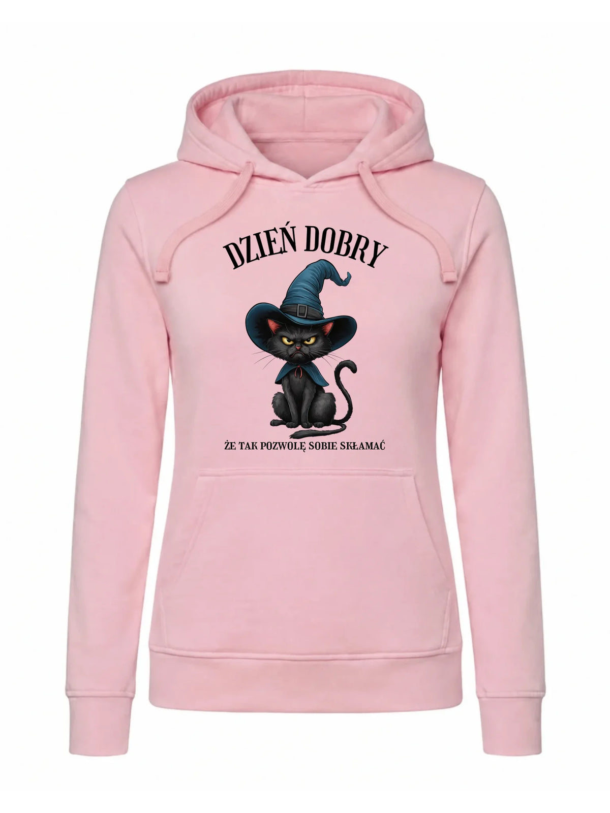 Bluza damska z kapturem halloweenowa - Dzień dobry, że tak pozwolę sobie skłamać HL27