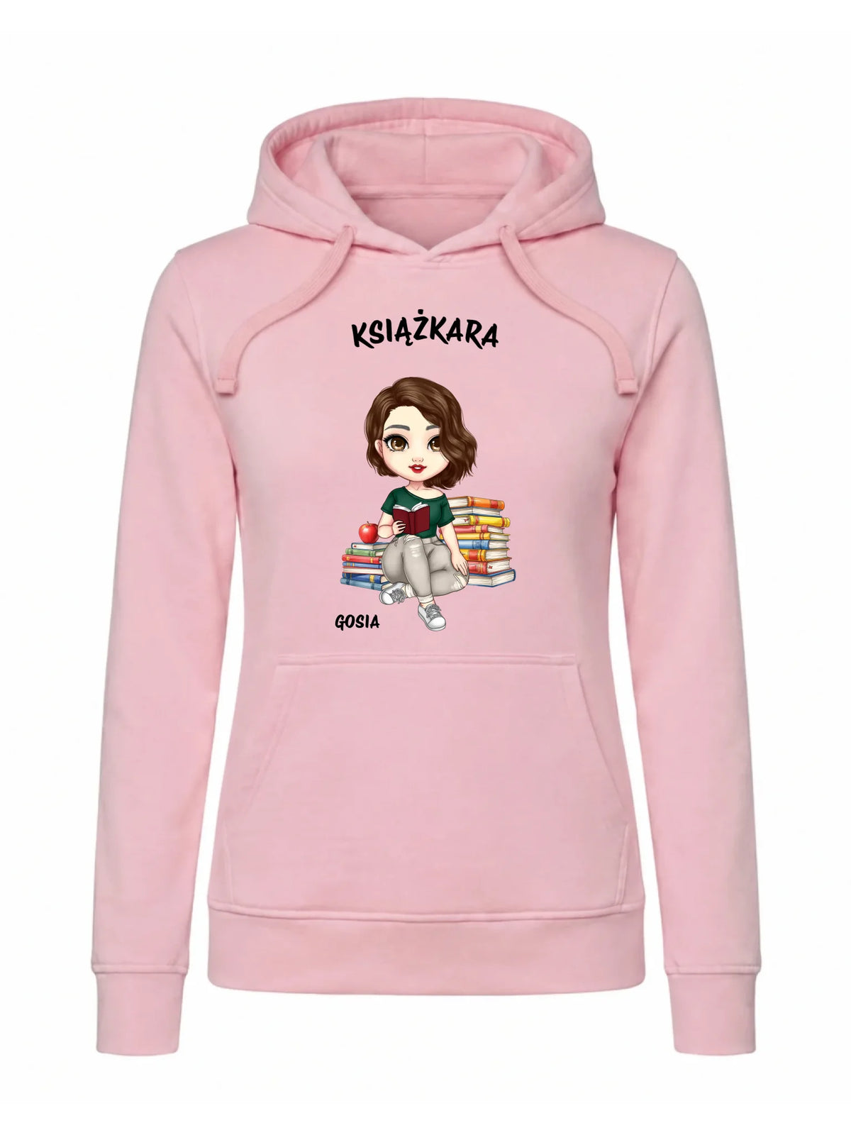 Bluza damska z kapturem - Książkara - Prezent dla miłośniczki czytania książek - personalizowana DZ03