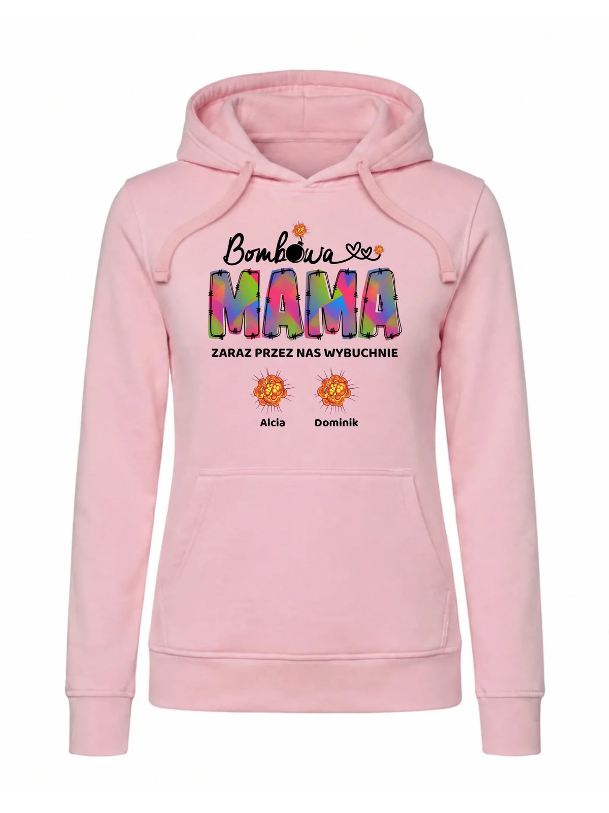 Bluza z kapturem dla mamy z imionami dzieci - Bombowa mama - personalizowana DM53