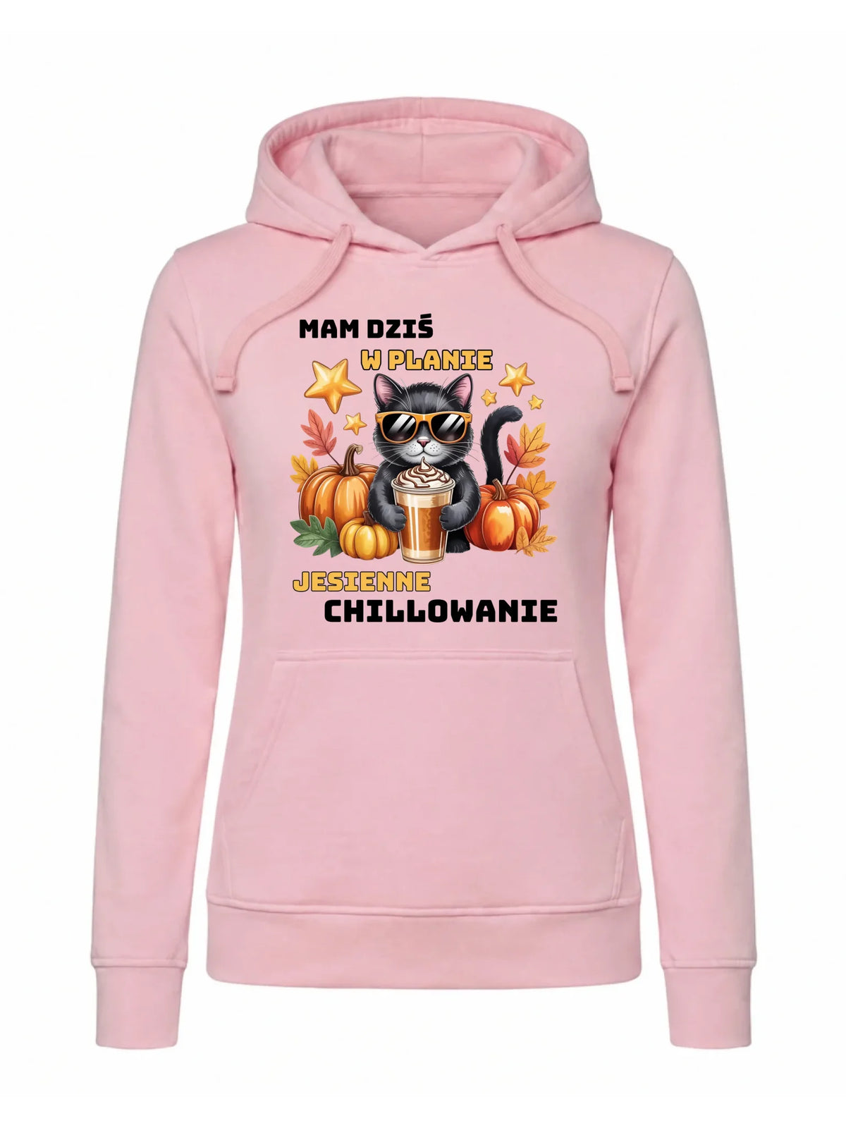 Bluza damska z kapturem jesienna - Mam dziś w planie jesienne chillowanie JS34
