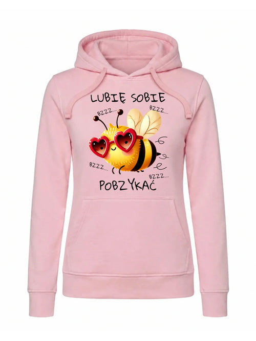 Bluza damska z kapturem - Lubię sobie pobzykać W51