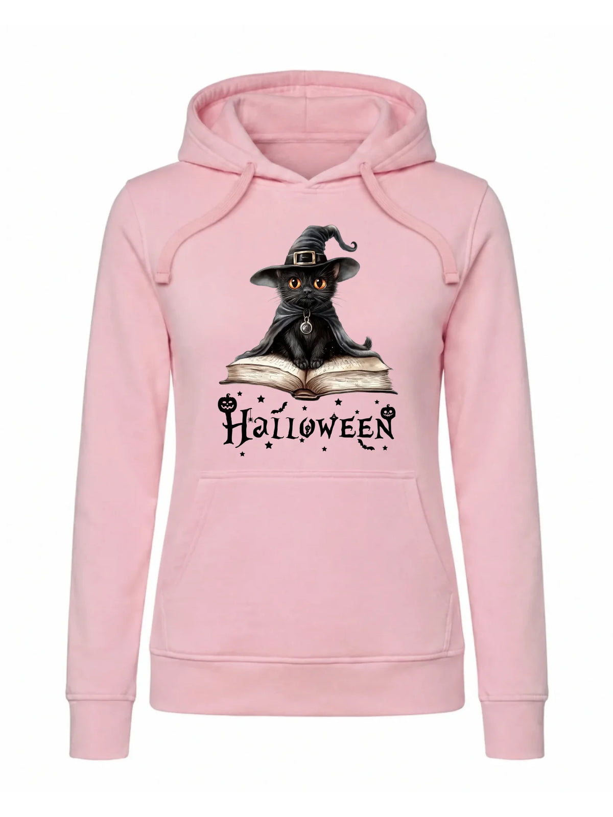 Bluza damska z kapturem na Halloween - Kot Czarodziej HL06