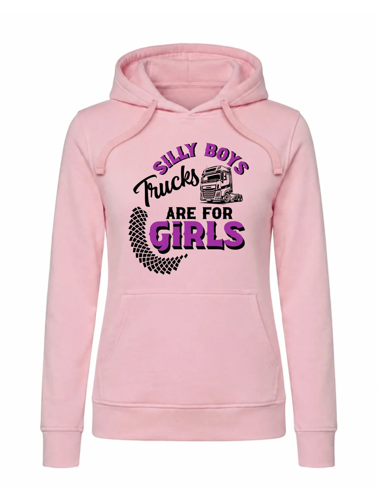 Bluza damska z kapturem - kierowca ciężarówki - Silly boys trucks are for girls ZKT11
