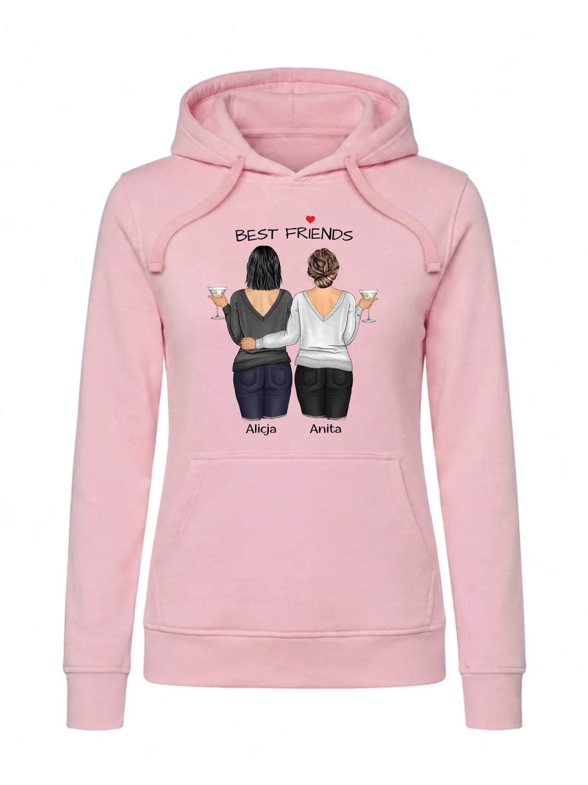 Bluza damska z kapturem - prezent dla przyjaciółki - Best Friends - personalizowane postacie 2-4 osoby PR03