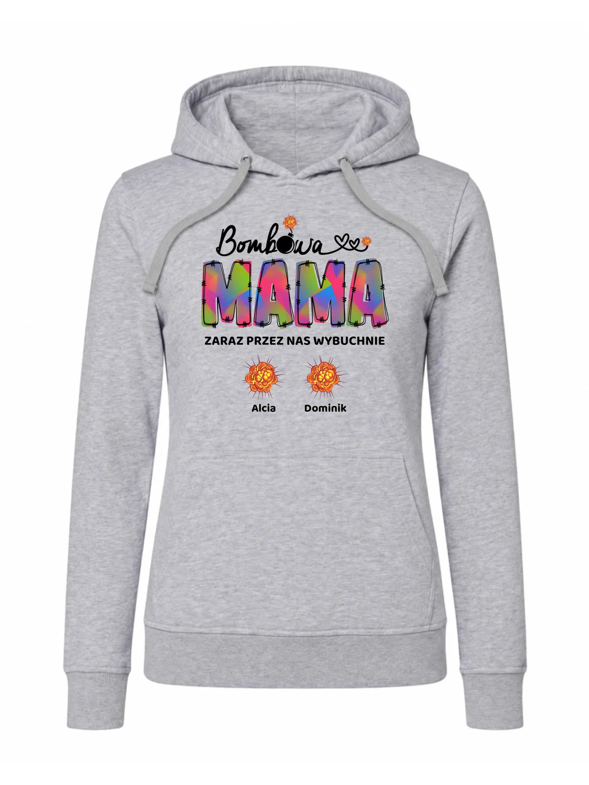 Bluza z kapturem dla mamy z imionami dzieci - Bombowa mama - personalizowana DM53