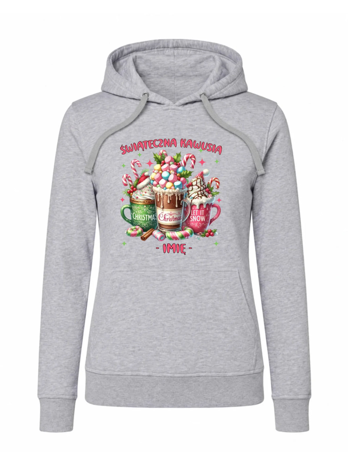 Bluza damska z kapturem świąteczna - Świąteczna kawusia - personalizowana BN29