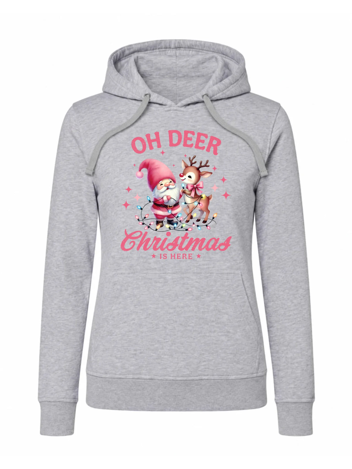 Bluza damska z kapturem świąteczna - Oh deer Christmas is here BN59