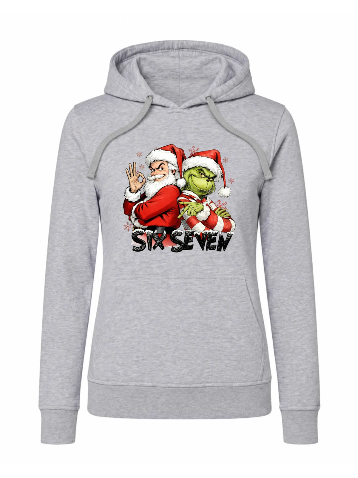 Bluza damska z kapturem świąteczna - Mikołaj i Grinch six seven 67 BN148
