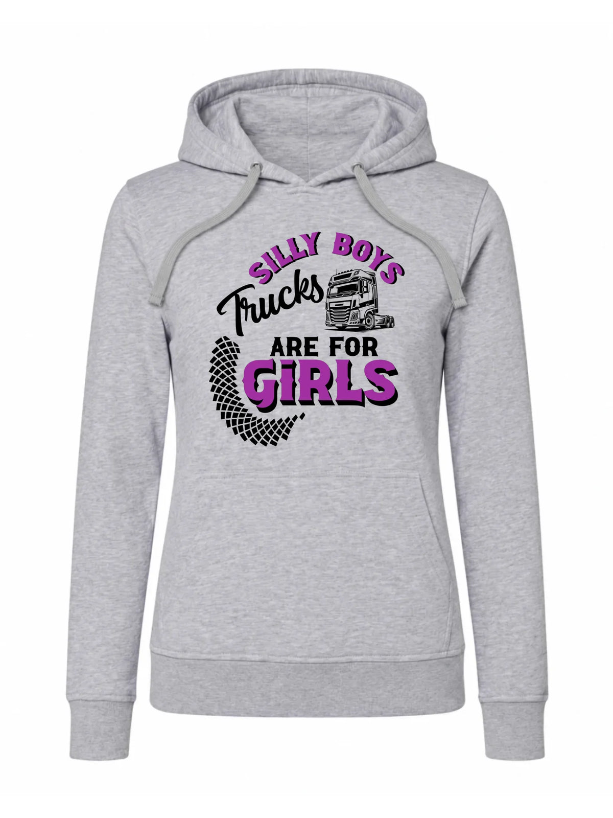 Bluza damska z kapturem - kierowca ciężarówki - Silly boys trucks are for girls ZKT11