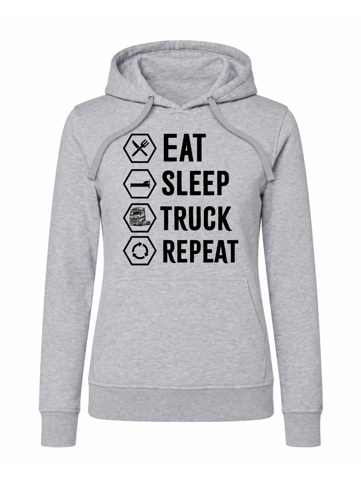 Bluza damska z kapturem dla kierowcy ciężarówki - Eat Sleep Truck Repeat ZKT05