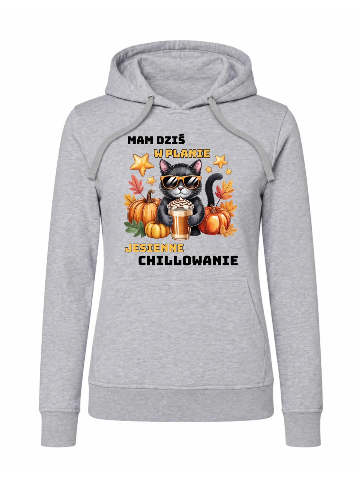 Bluza damska z kapturem jesienna - Mam dziś w planie jesienne chillowanie JS34