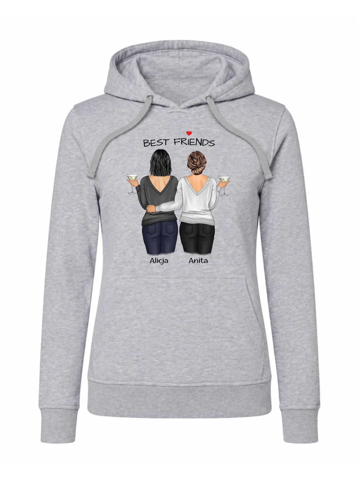 Bluza damska z kapturem - prezent dla przyjaciółki - Best Friends - personalizowane postacie 2-4 osoby PR03