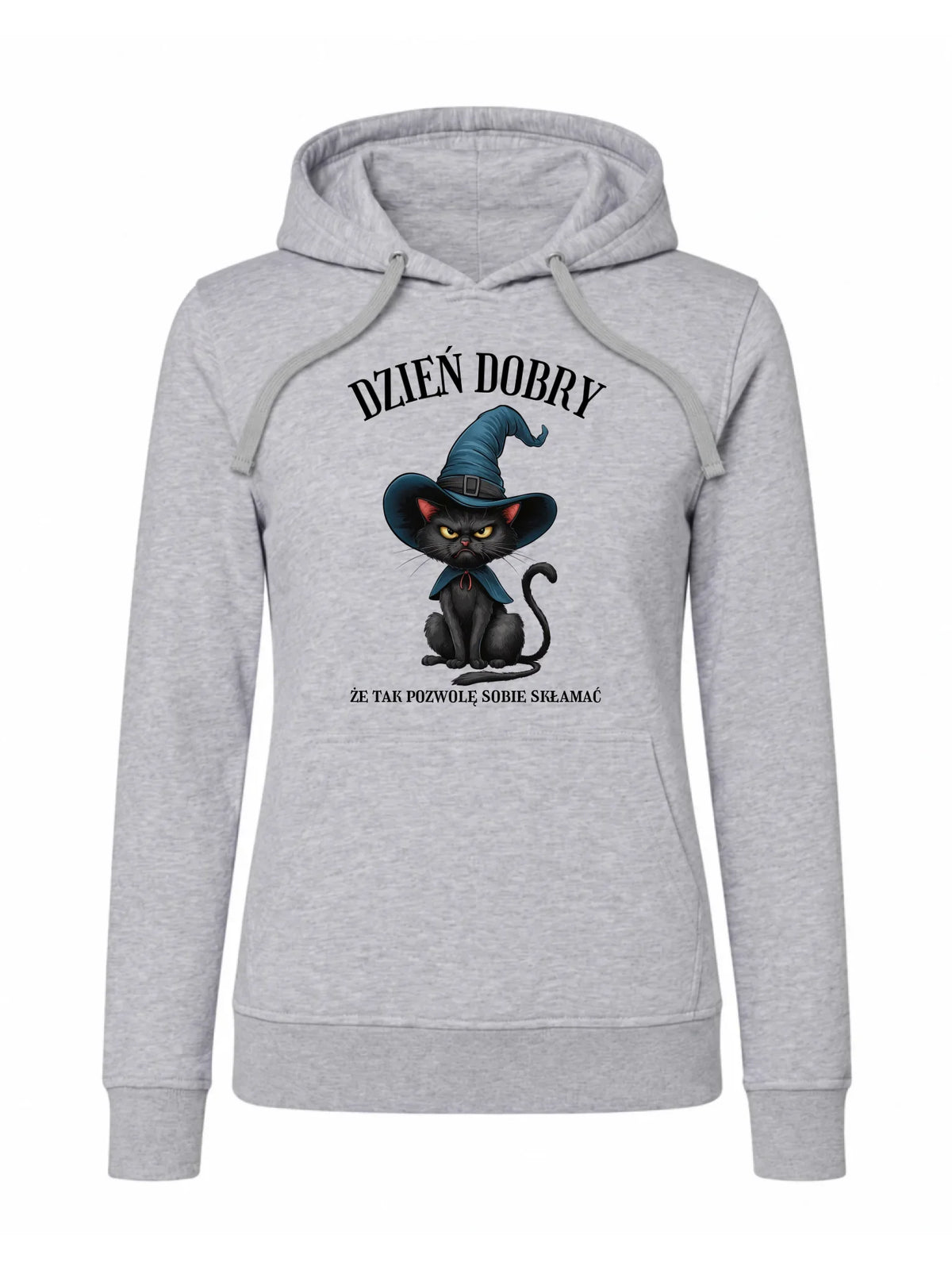 Bluza damska z kapturem halloweenowa - Dzień dobry, że tak pozwolę sobie skłamać HL27